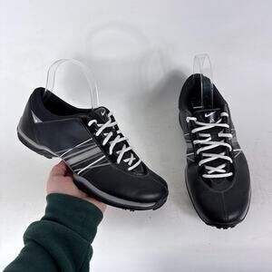Nike Delight V Sneakers Women's 8 Black Leather Lace Up Soft Spike Golf Cleats